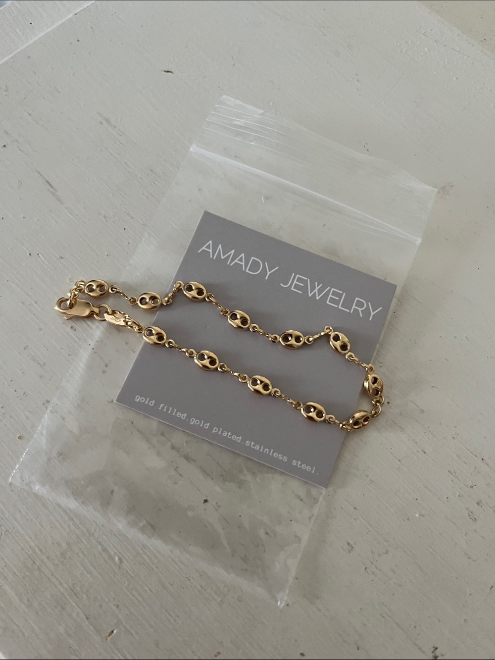 Amady Jewelry Coffee Bean Bracelet- Gold Plated and Stainless Steel